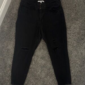 Celebrity Pink Black Distressed Boyfriend Jeans